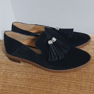 Franco Sarto Womens Black Tassel Loafers